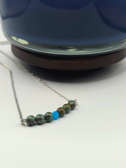 11 options, Glass beaded bar necklace