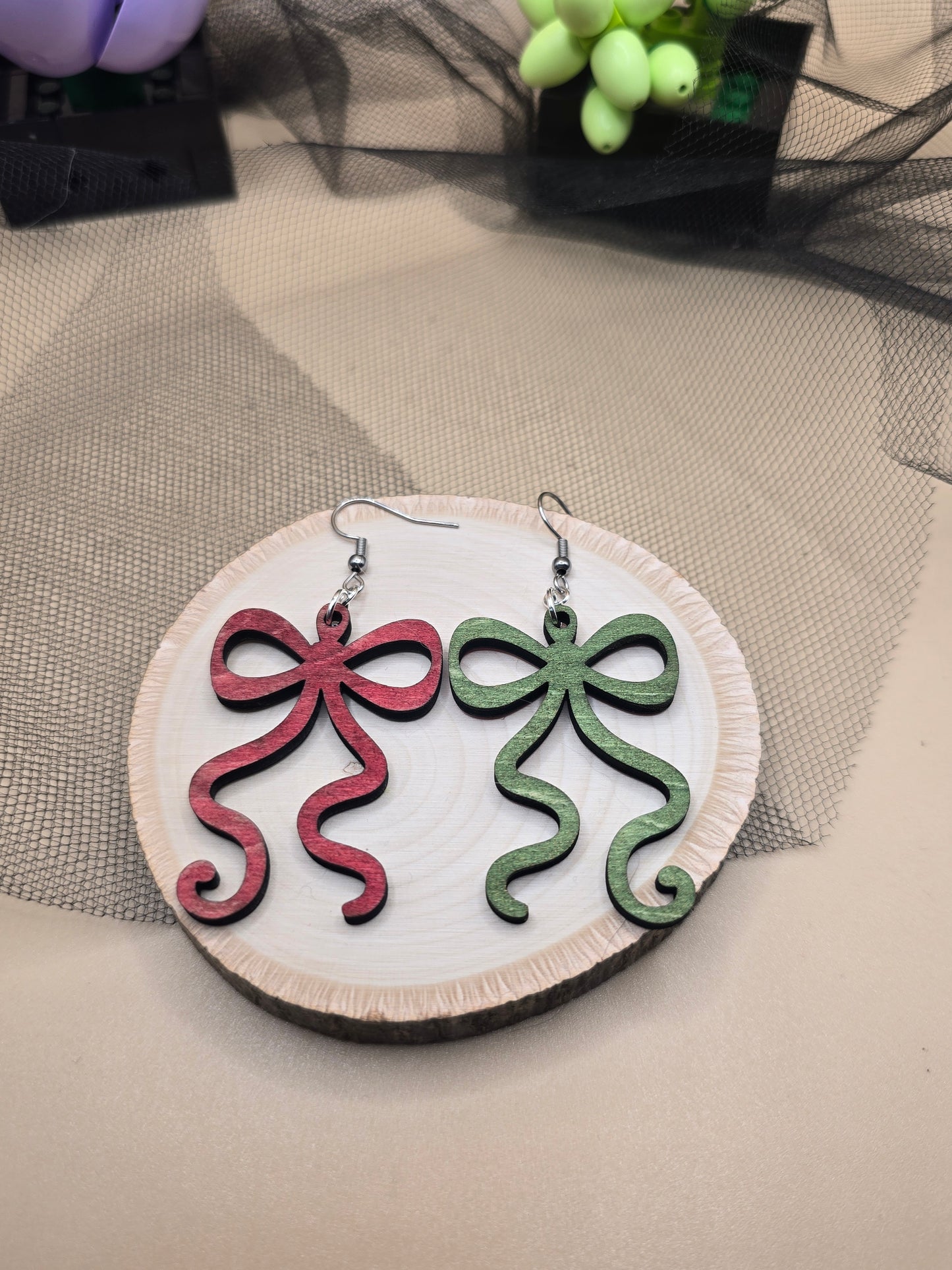 Christmas Ribbon Earrings