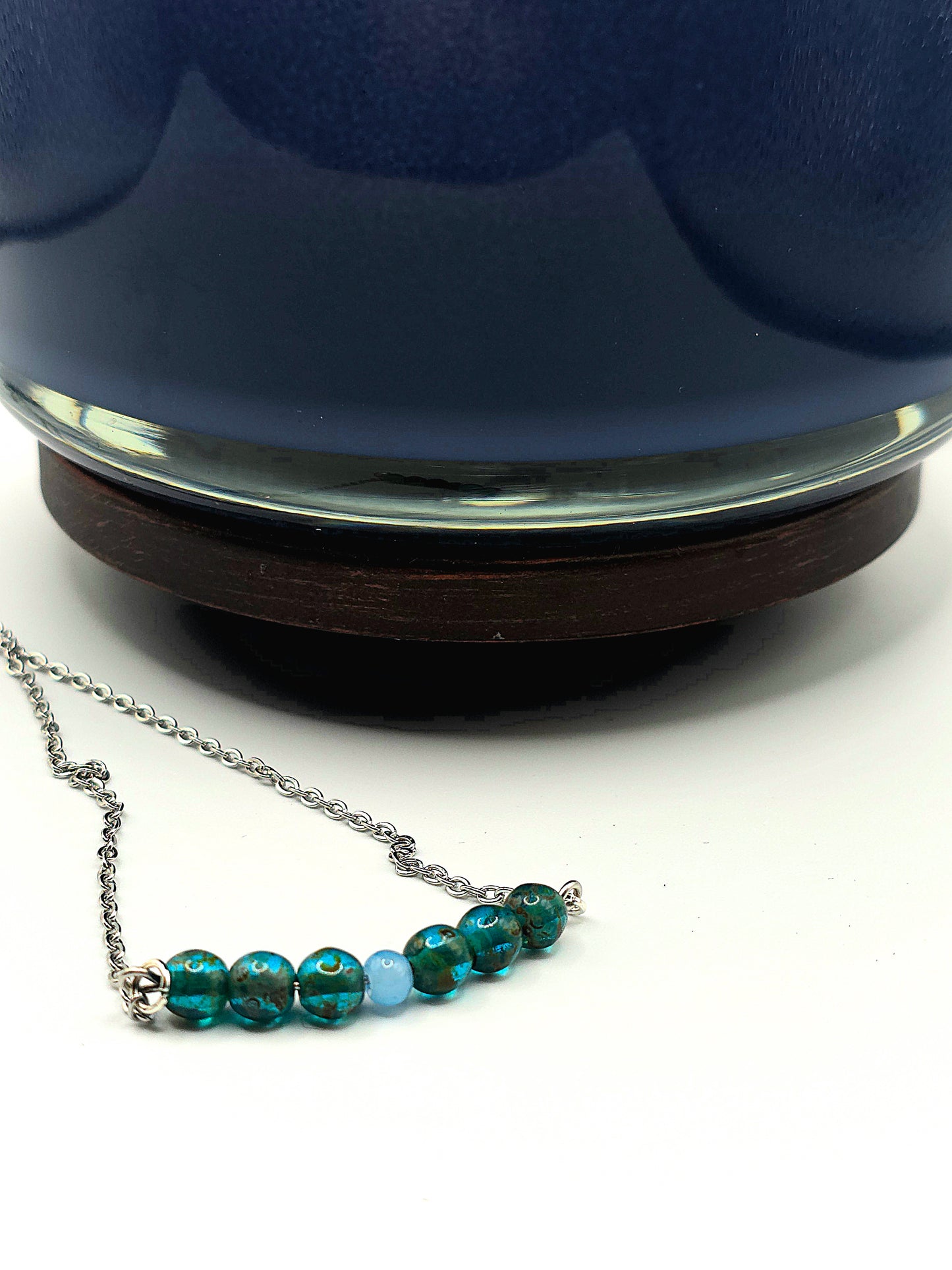 11 options, Glass beaded bar necklace