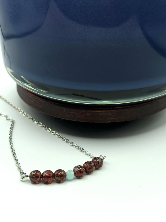 11 options, Glass beaded bar necklace