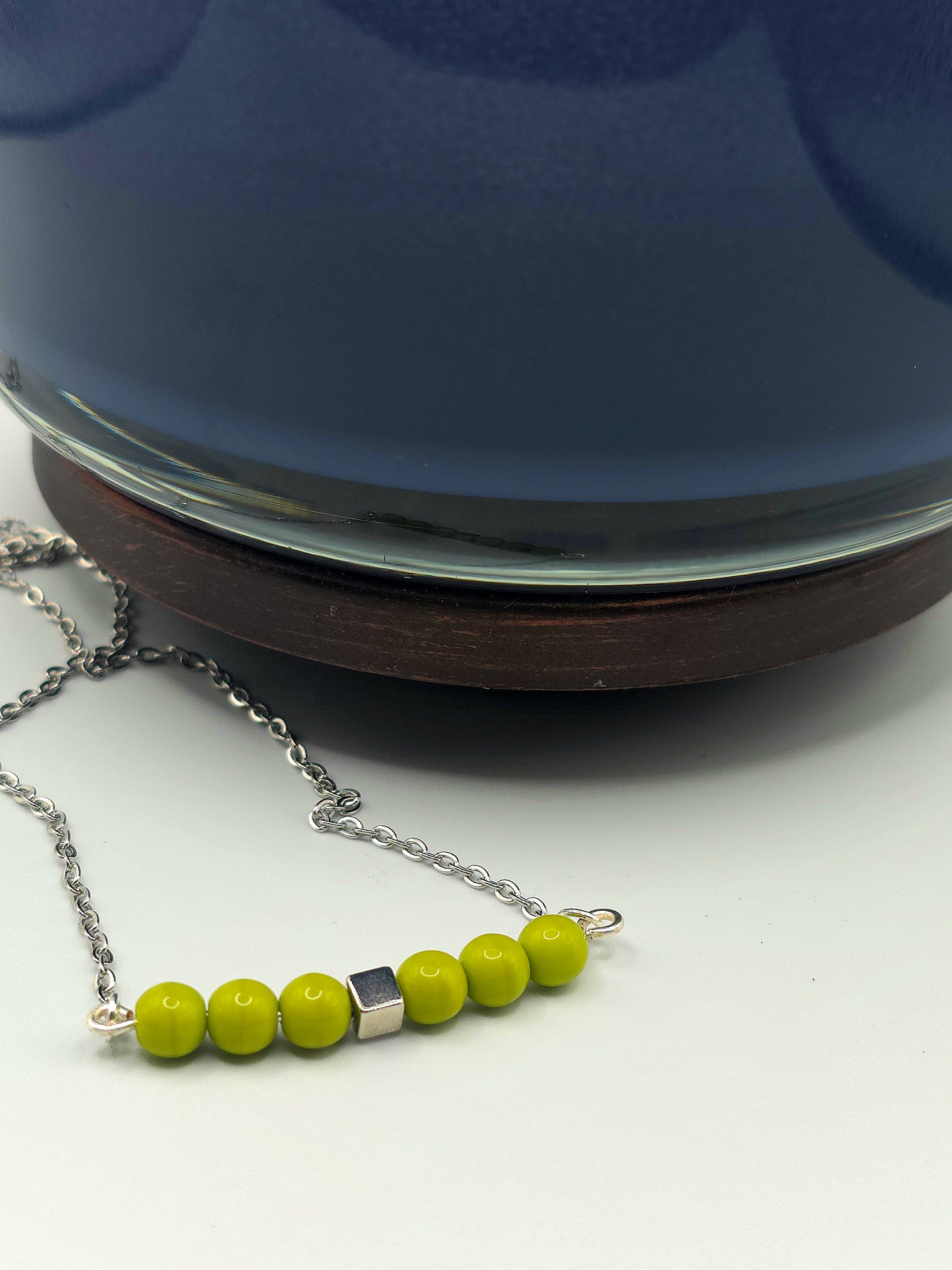 11 options, Glass beaded bar necklace