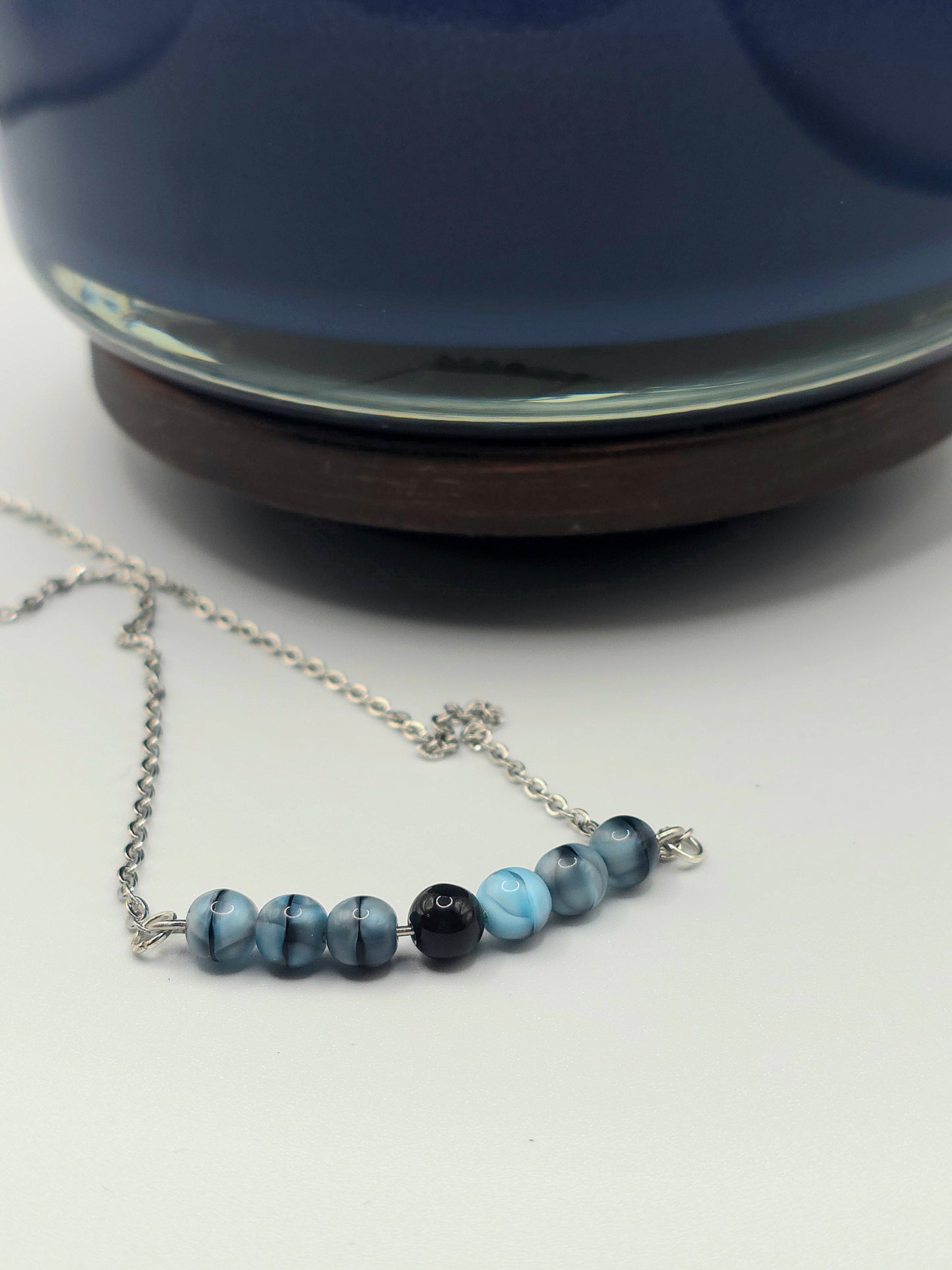 11 options, Glass beaded bar necklace