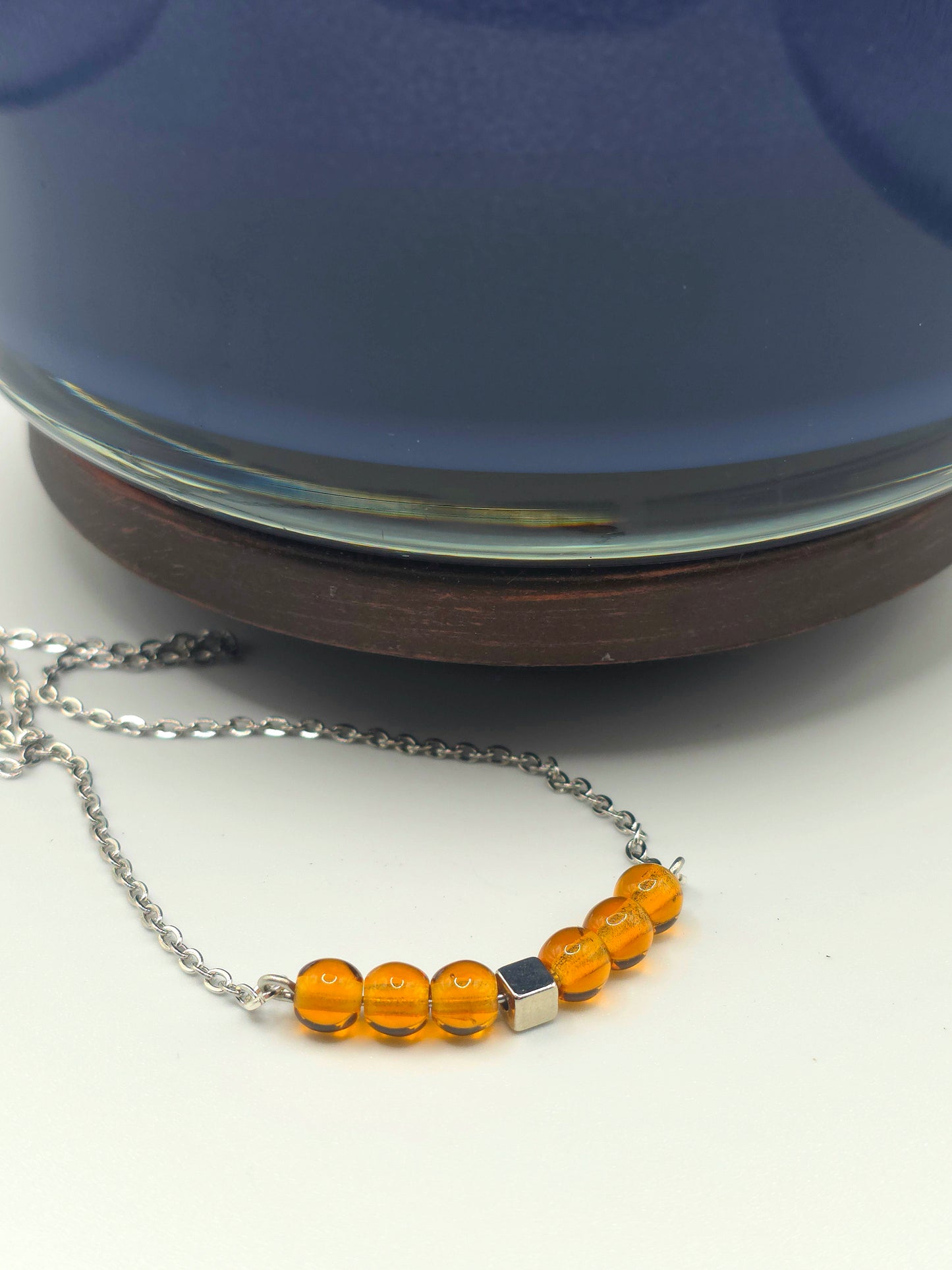 11 options, Glass beaded bar necklace