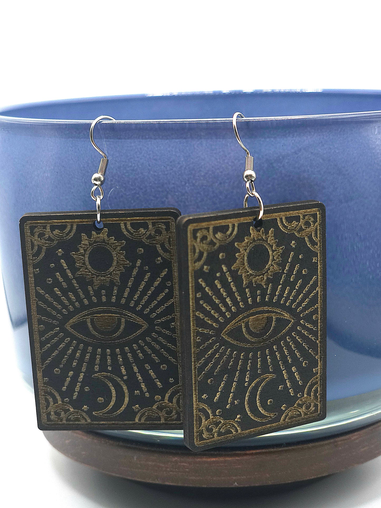 7 options of Spooky inspired wooden earrings