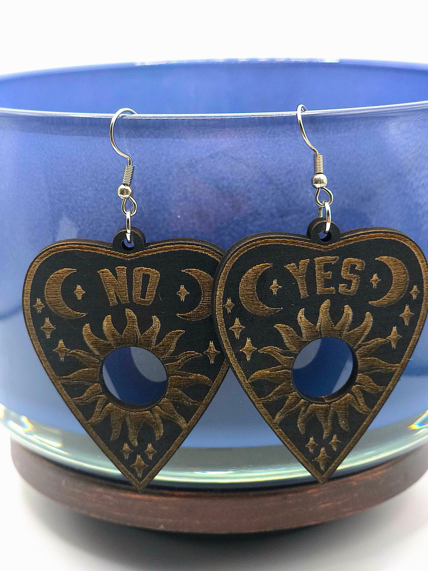 7 options of Spooky inspired wooden earrings