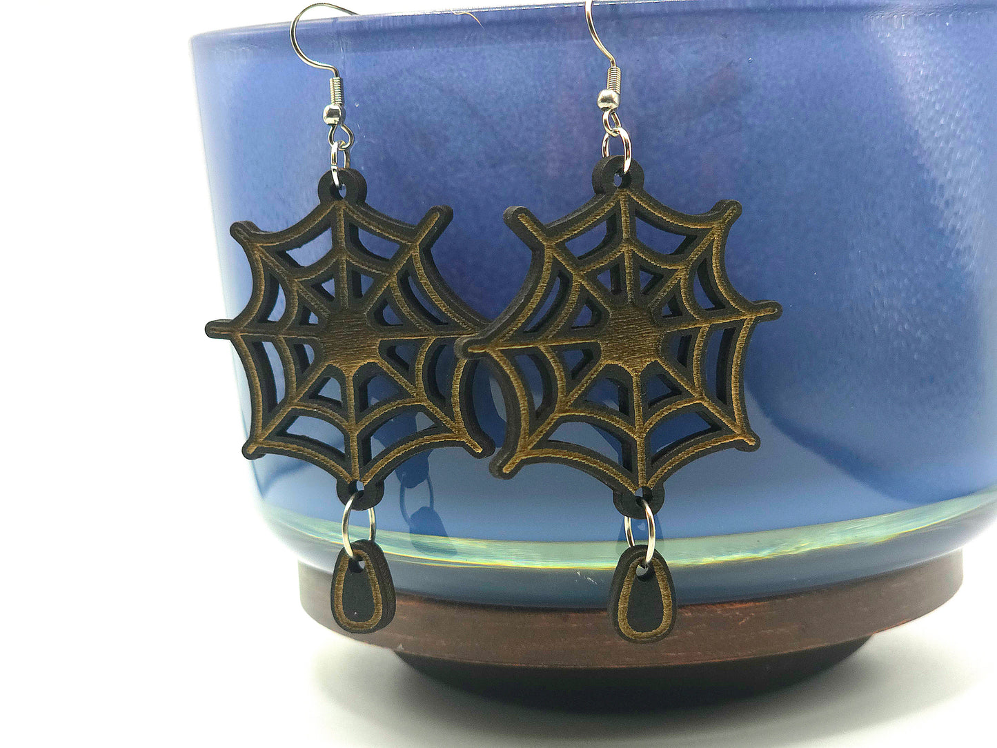 7 options of Spooky inspired wooden earrings