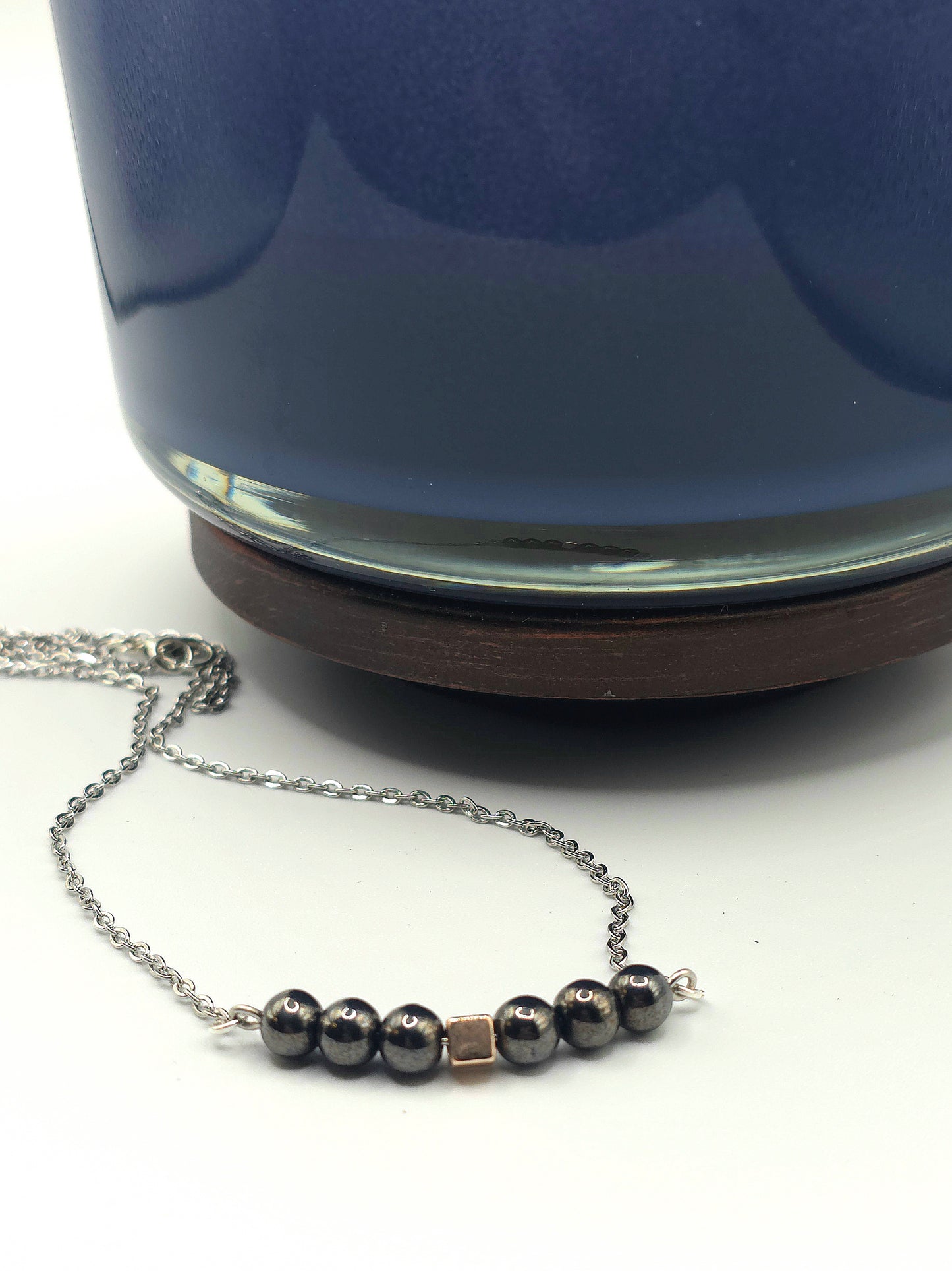 11 options, Glass beaded bar necklace