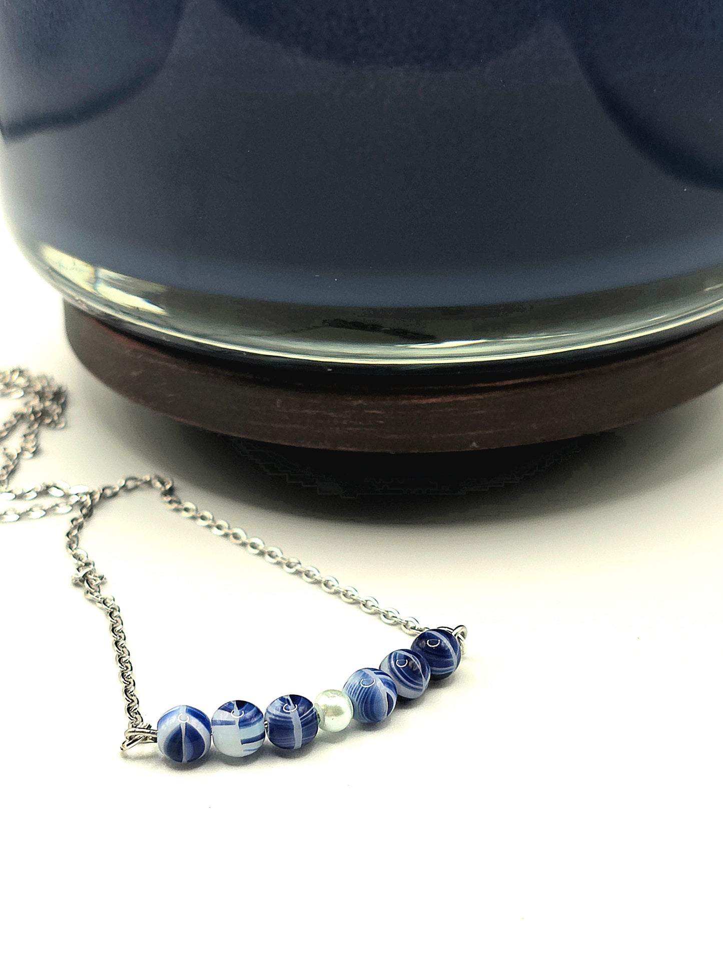 11 options, Glass beaded bar necklace