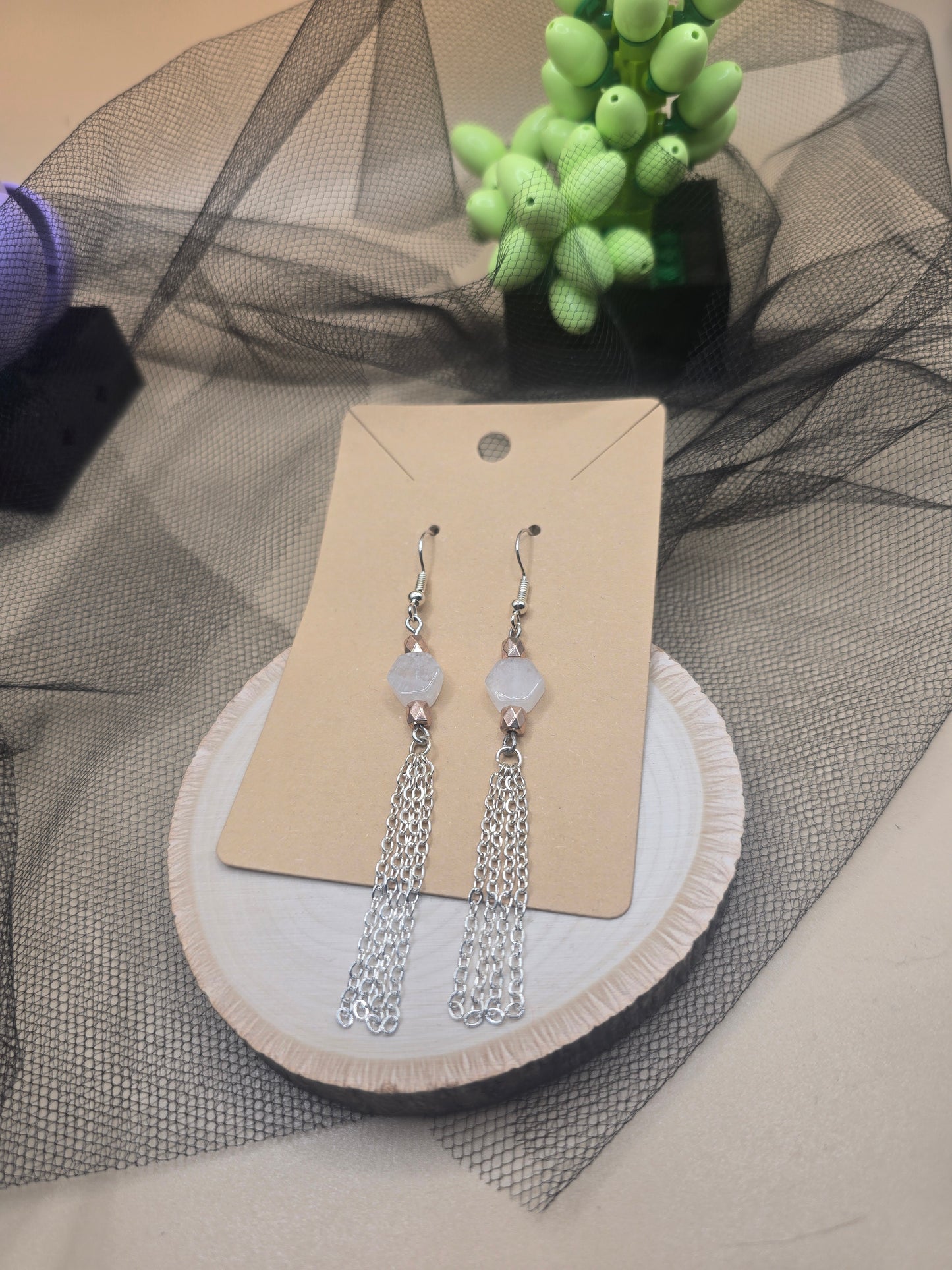 Moonstone dangle earrings