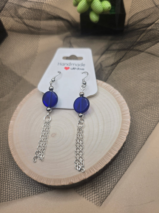 Glass bead dangle earrings